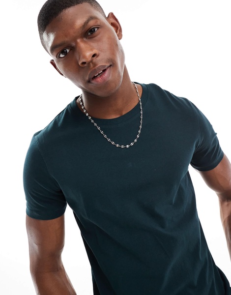 Bershka regular fit T-shirt in bottle green