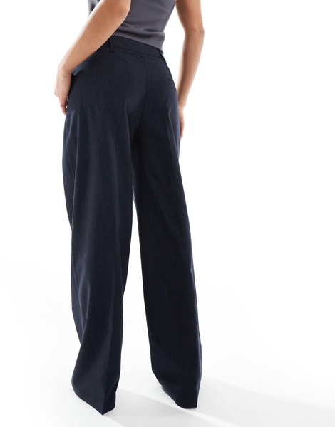 Bershka Petite Tailored pants in navy stripe