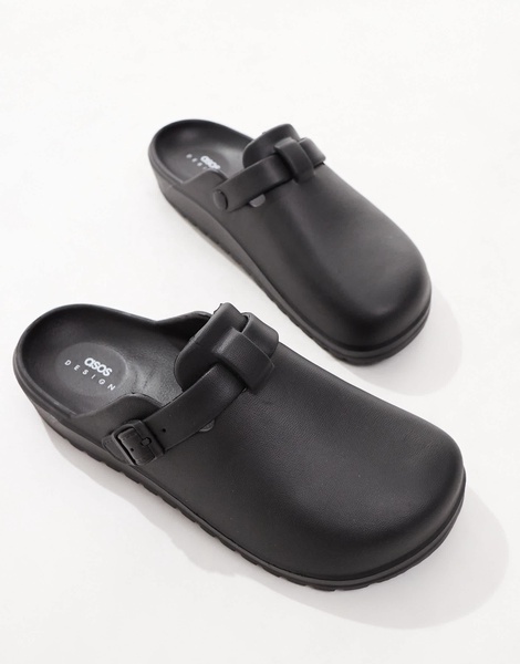 ASOS DESIGN mule clog sandals in black