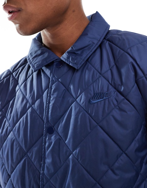 Nike Club quilted jacket in navy