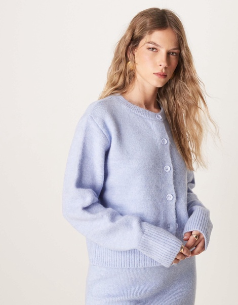 ASOS DESIGN knit cardigan in light blue - part of a set