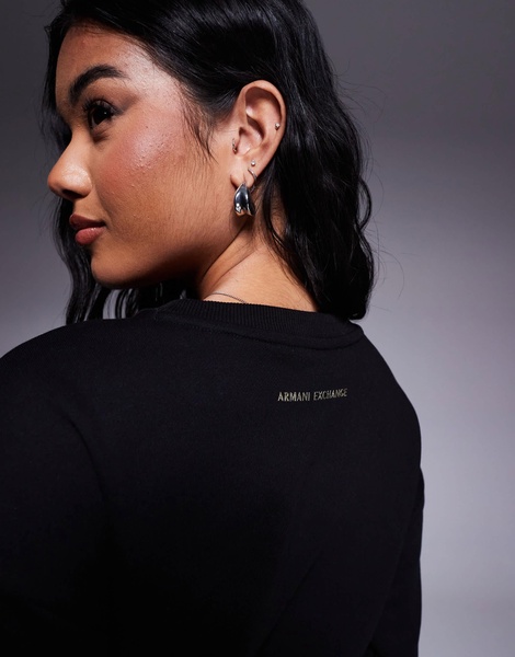 Armani Exchange lunar capsule logo sweatshirt in black