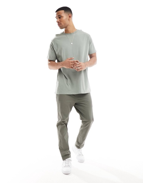 Brave Soul oversized T-shirt in mineral green