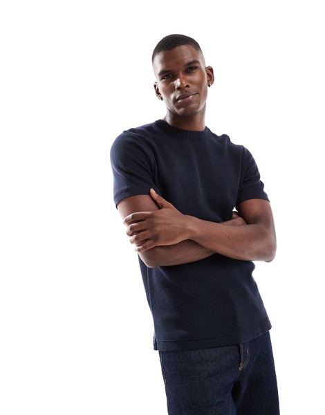 Brave Soul oversized T-shirt in navy