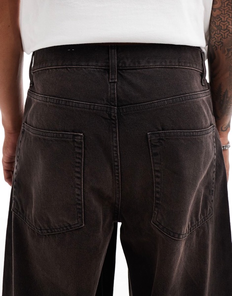 ASOS DESIGN super baggy jeans with brown tint in washed black