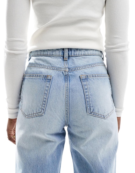 Bershka comfort fit mom jean in light blue wash