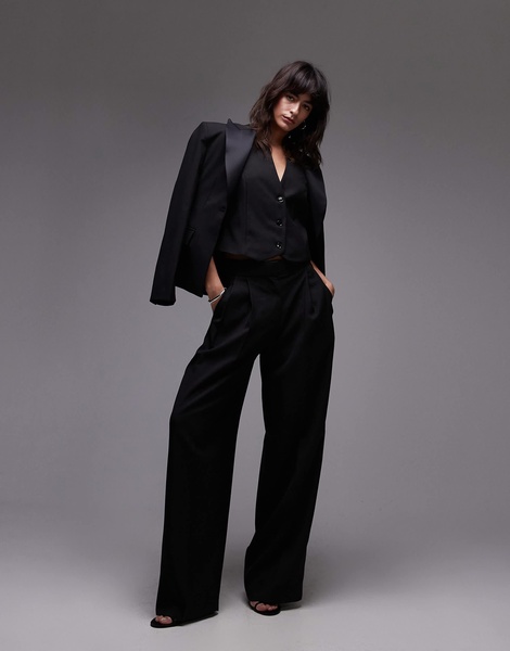 Mango halter cinched waist vest in black - part of a set