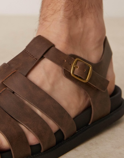 ASOS DESIGN fisherman sandals in brown