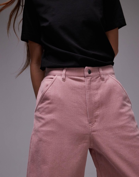 ARKET Amber cord barrel leg pants in pink