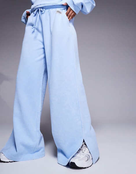Weekend Collective wide leg sweatpants in dusky blue - part of a set