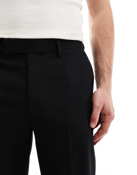 ASOS DESIGN smart straight leg joggers in black