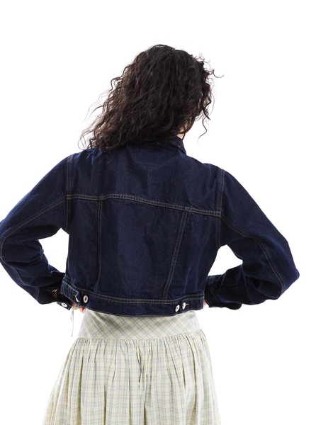 Bershka workwear denim jacket in authentic indigo