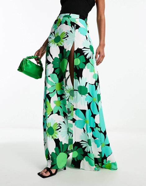 AFRM Deren high rise maxi skirt in green
