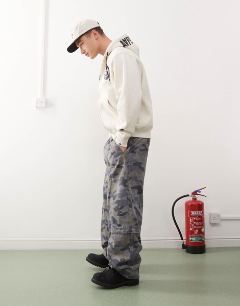 Aape by A Bathing Ape logo zip up hoodie in beige