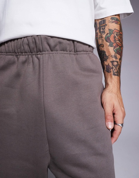 ASOS DESIGN premium heavyweight oversized sweatpants 400gsm in brown