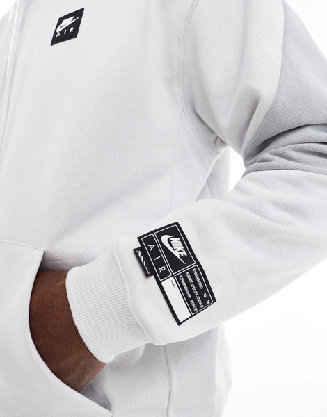 Nike Air fleece full zip hoodie in gray