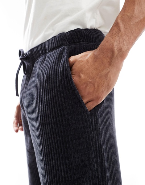 Bershka cord baggy pants in washed blue - part of a set