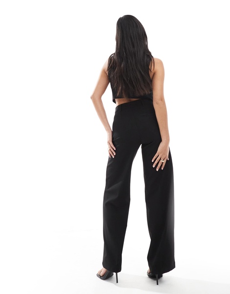 Bershka Petite tailored pants in black