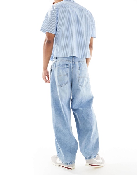 Bershka skater jeans in authentic blue