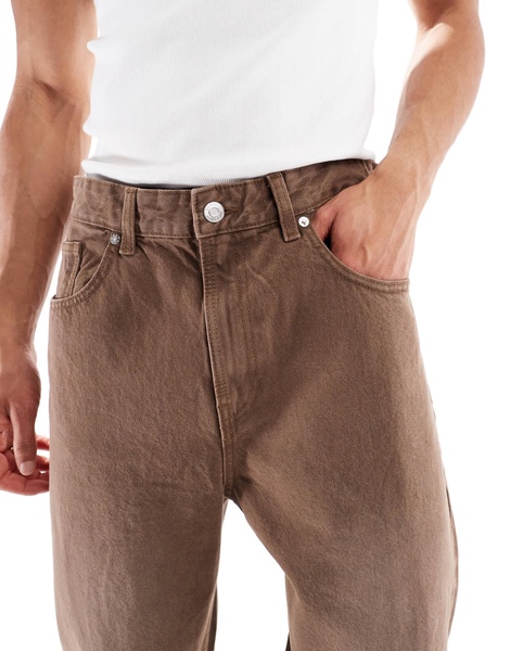 Bershka loose jeans in brown