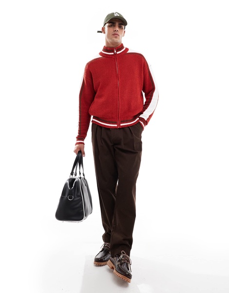 Cotton On zip up knit scarlet red