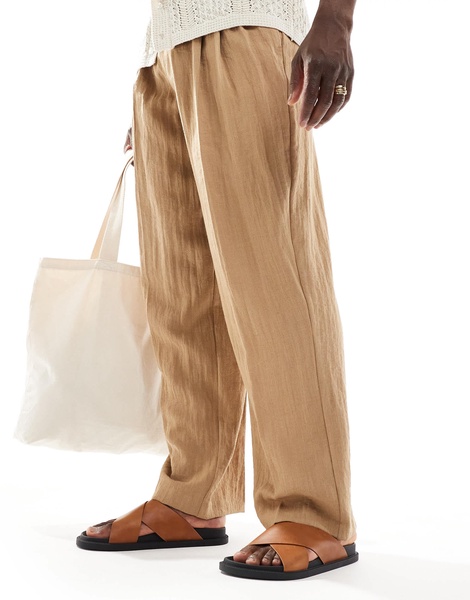 ASOS DESIGN cross over strap sandals in tan
