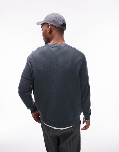 ARKET textured knit sweater in blue gray