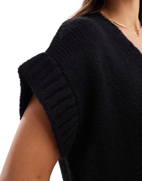 Miss Selfridge knit vest mini dress in black