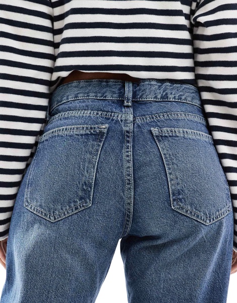 Bershka straight leg jeans in dark wash