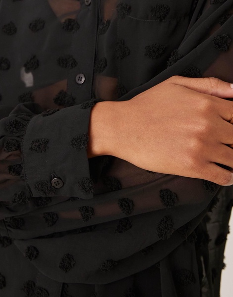ASOS DESIGN oversized shirt in black texture
