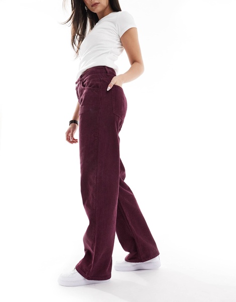 ASOS DESIGN cord baggy boyfriend jeans in plum
