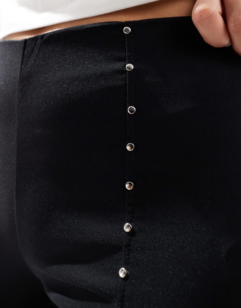 Bershka bengaline flared pants in black