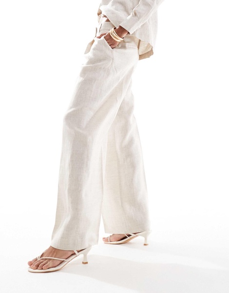 Mango linen pants in beige - part of a set