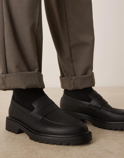 ASOS DESIGN penny loafers in black