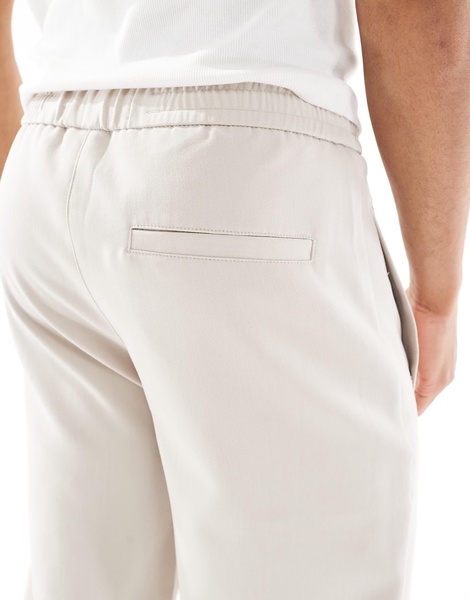 Bershka wide leg tailored pants in beige