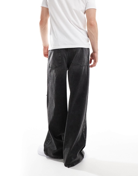 ASOS DESIGN super baggy jeans in washed gray