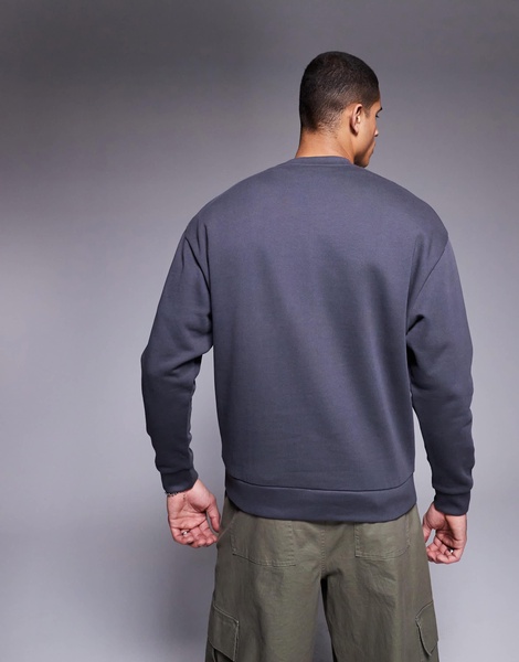 ASOS DESIGN essential oversized sweatshirt in charcoal