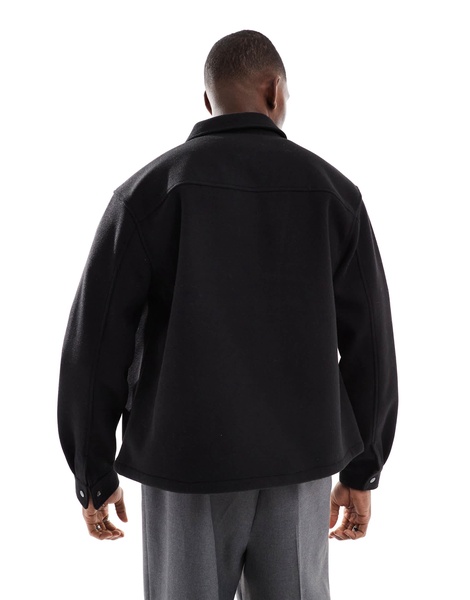 Bershka zip up jacket in black
