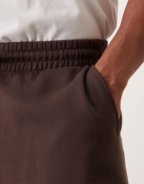 ASOS DESIGN essential wide leg sweatpants in brown
