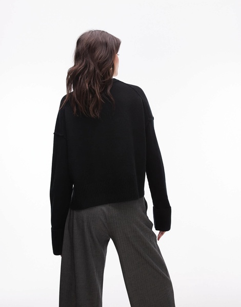 ARKET wool crew neck sweater in black