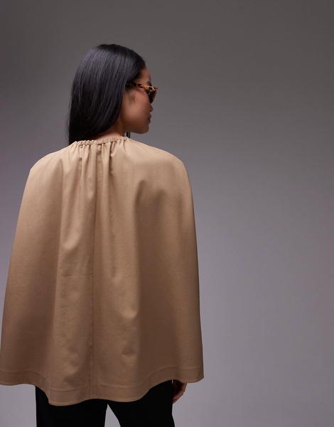 ARKET blouse with cape detail in beige