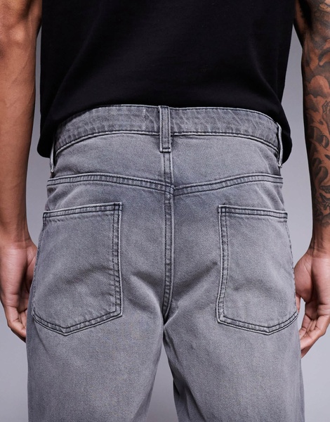 ASOS DESIGN tapered fit jeans in washed black