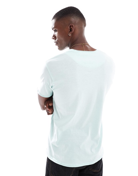 Brave Soul short sleeve t-shirt with raw hem in mint green