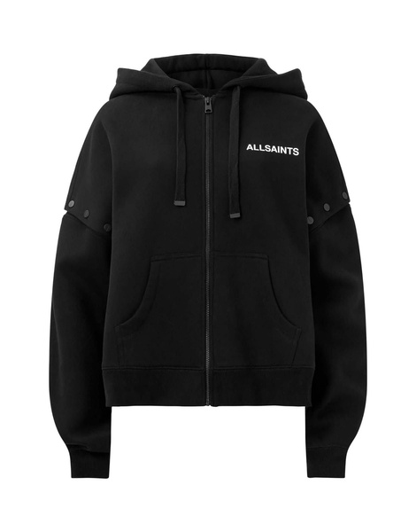 AllSaints Amphie patch hoodie in black