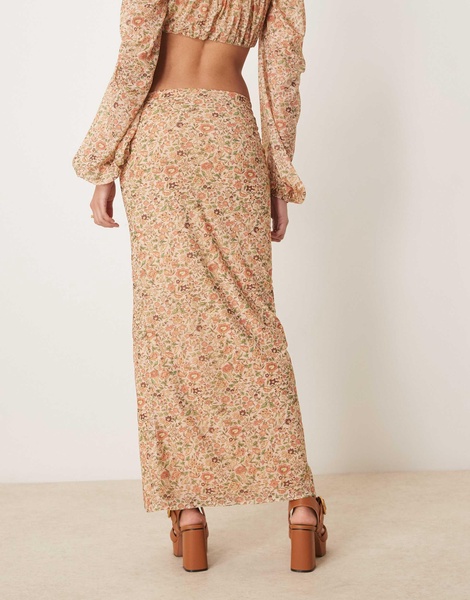 ASOS DESIGN side split midaxi skirt in floral print - part of a set