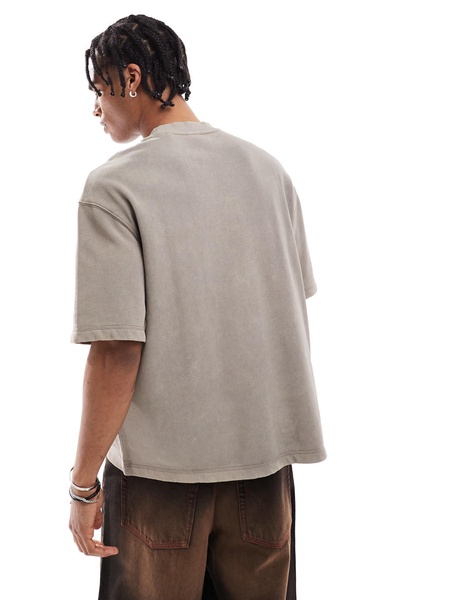 Bershka printed t-shirt in brown