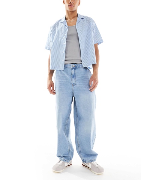 Bershka skater jeans in authentic blue