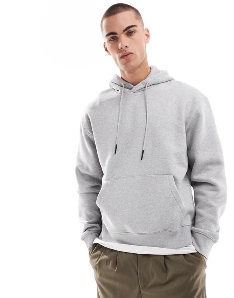 Bershka basic hoodie in gray