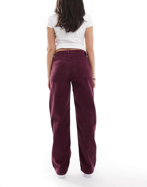 ASOS DESIGN cord baggy boyfriend jeans in plum