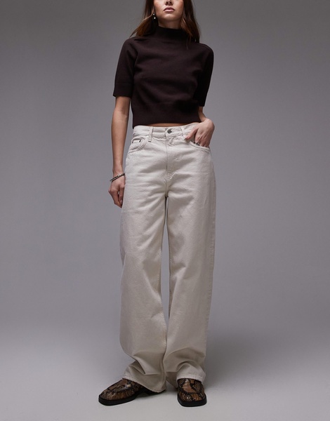 ARKET Coral high waist relaxed leg jeans in off-white